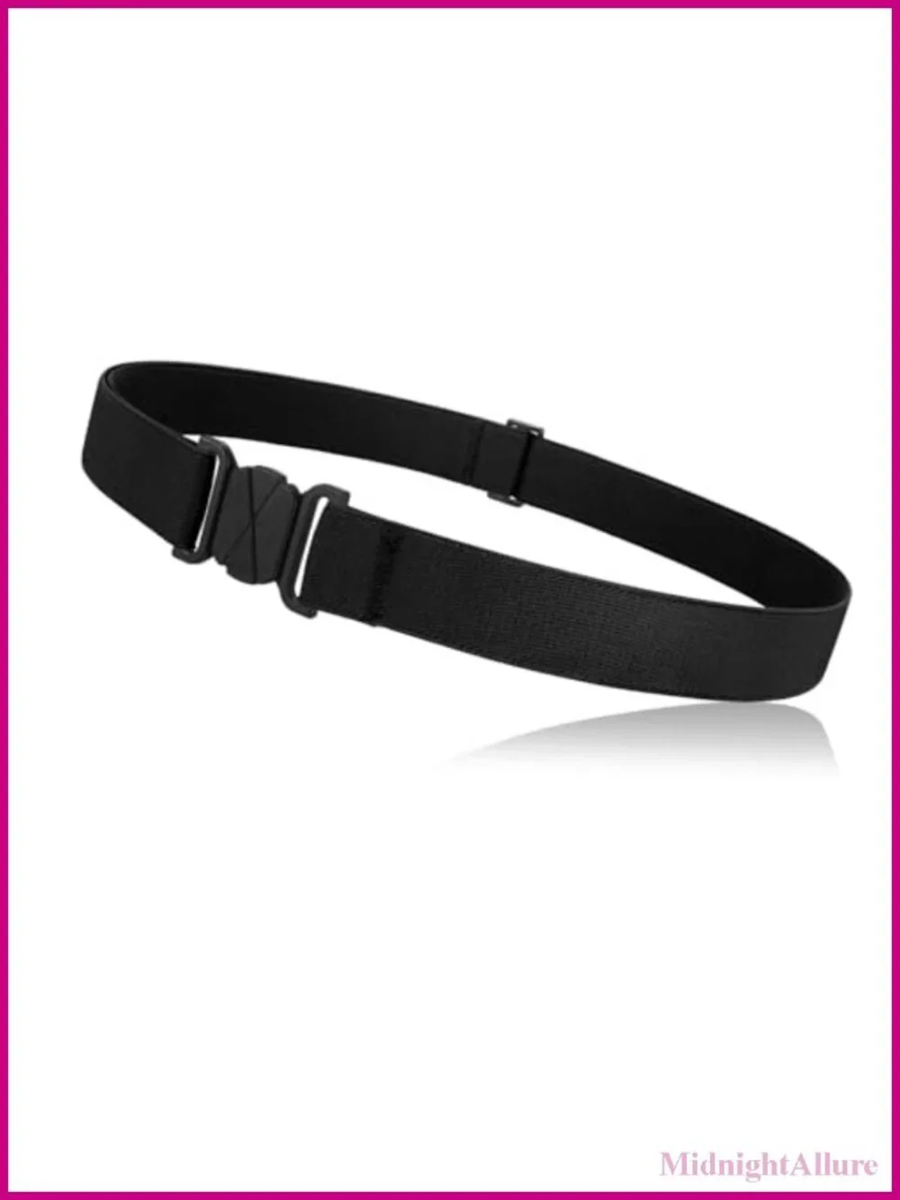 No Show Stretch Belt Flat Buckle Elastic Web Belt for Jeans Pants Dresses
